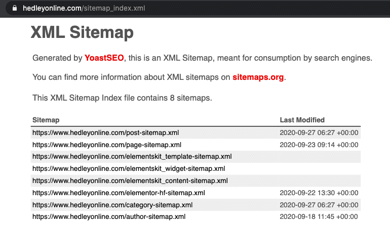 헤들리 마케팅 사이트맵 Sitemap